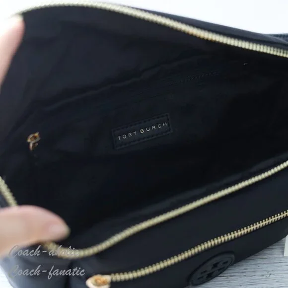 NWT Tory Burch Nylon Belt Bag Fanny Pack Crossbody in Black - Picture 10 of 11
